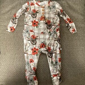 Posh peanut one piece Henley romper